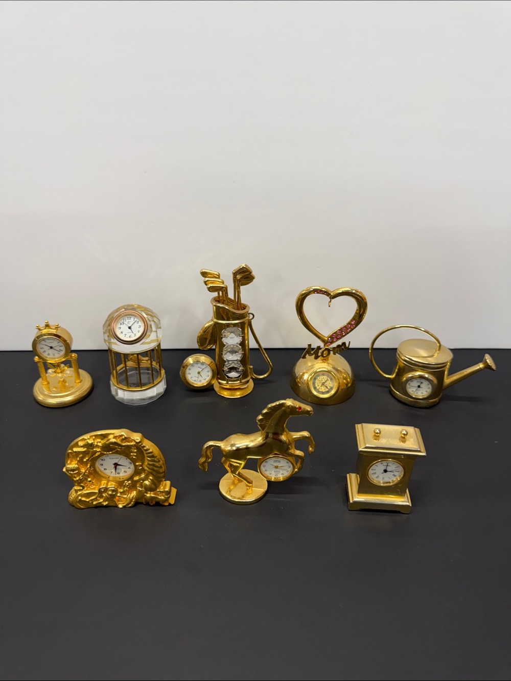 vintage miniature novelty quartz desk clocks